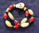 African White Agate and Bohemian reds 2 strand bracelet